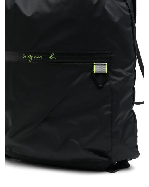 Agnes B. Black Logo-Print Backpack