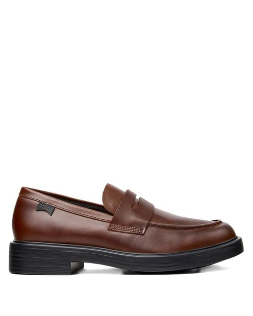 Camper Brown Dea Penny Leather Loafers for men