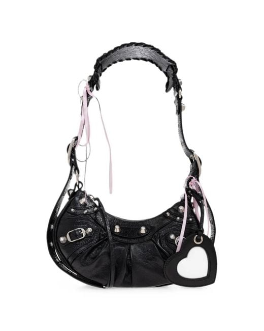 Balenciaga Black Le Cagole Xs Stud-Embellished Shoulder Bag