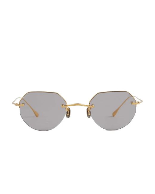 Eyevan 7285 Gray 189 Hexagonal Metal Sunglasses for men
