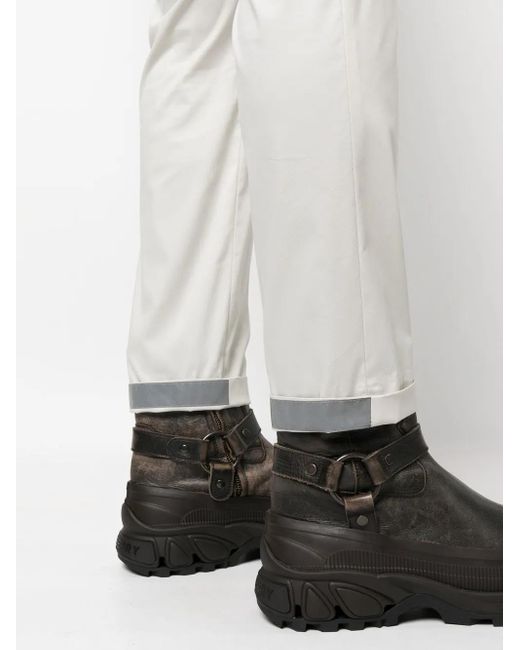 PT Torino White Turned-Up Hem Trousers for men
