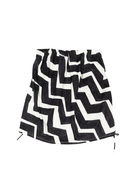 JNBY Black Zigzag-Print Drawstring Bandeau Top