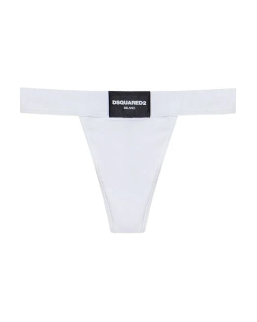 DSquared² White Tanga Mit Logo-Patch