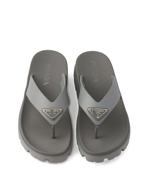 Prada Flip-Flops aus Gummi in Gray für Herren