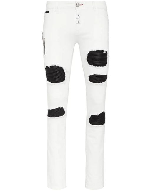 Philipp Plein White Rock Star Slim-Cut Jeans for men