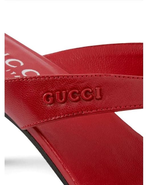 Gucci Pink 55Mm Vittoria Leather Heeled Sandals