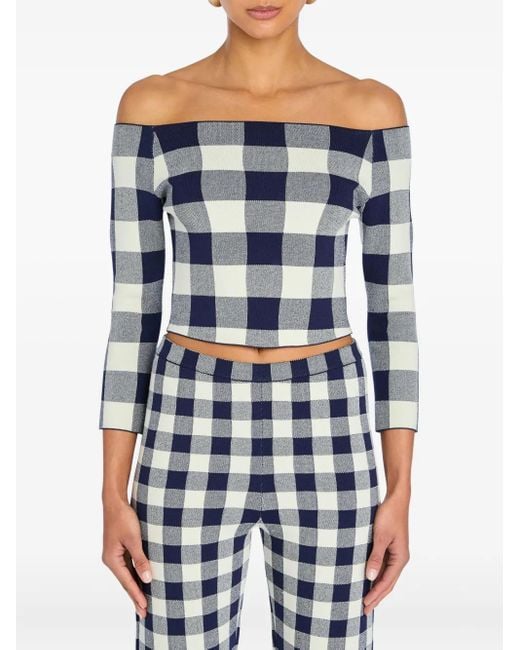 SER.O.YA Blue Vale Gingham Top
