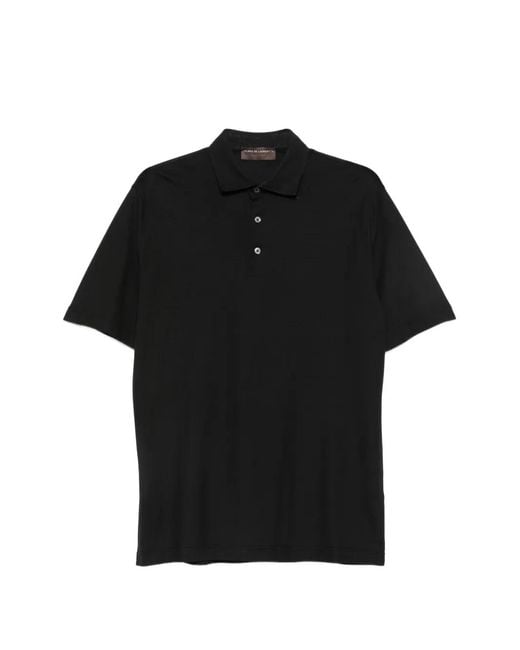 FILIPPO DE LAURENTIIS Black Polo À Manches Courtes for men