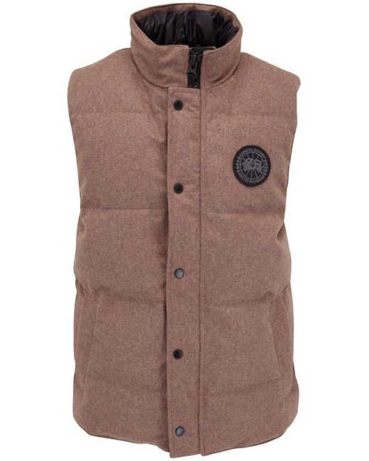 Canada Goose Brown Logo-patch Feather-down Gilet for men
