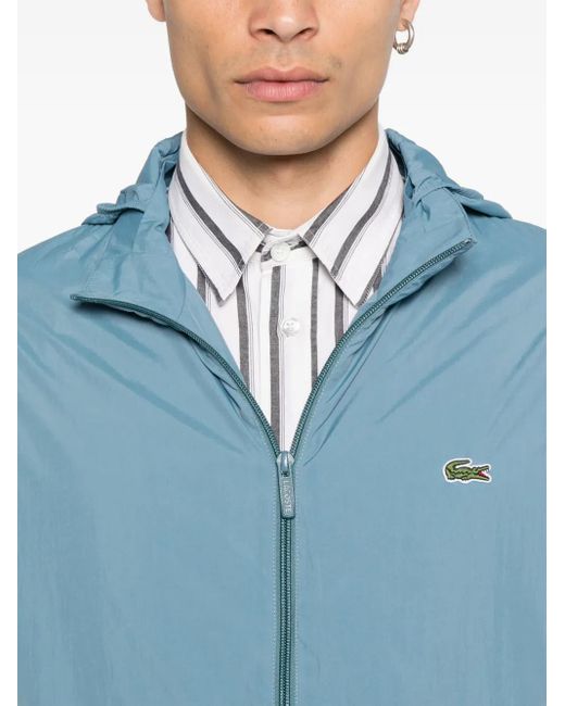 Lacoste Blue Hooded Zip-Up Jacket for men