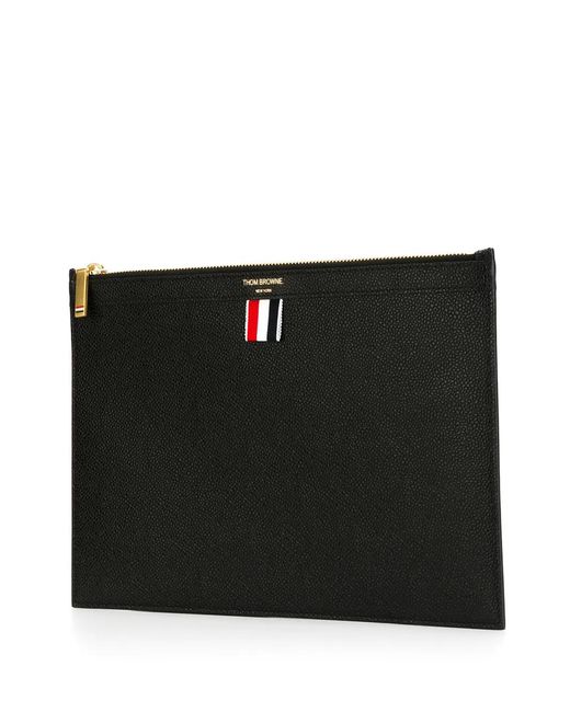 Thom Browne Black Pebble Grain Medium Document Holder