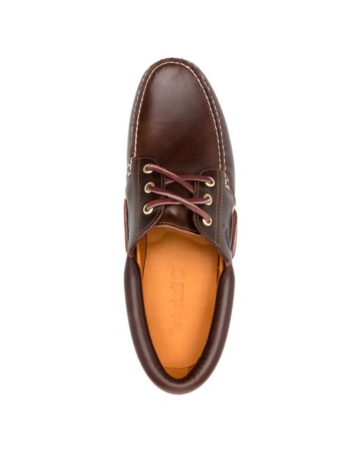 Timberland メンズ ブラウン レースアップ デッキシューズ 【公式通販】