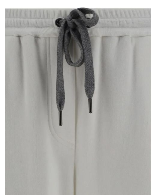 Pantaloni A Palazzo Con Vita Elasticizzata di Brunello Cucinelli in Gray