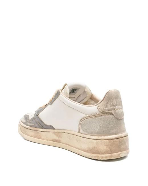 Autry White Low-Top Sneakers With Perforated Design