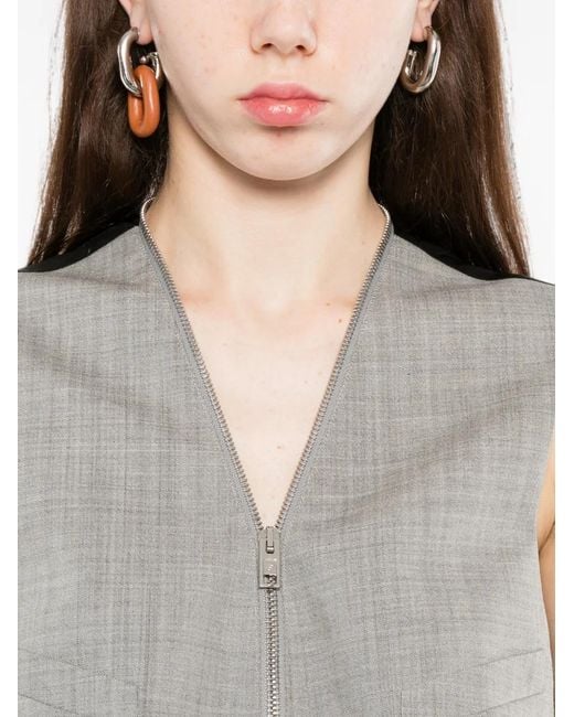 Alexander Wang Gray Tailored Zipper Vest