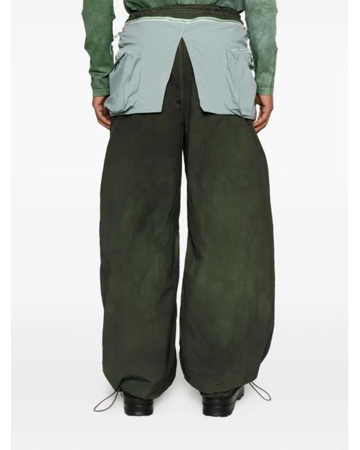 Charlie Constantinou Green Detachable-Wrap Trousers for men