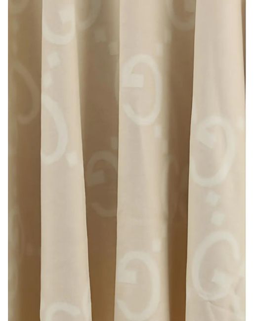 Gucci White Gg-Pattern Fringe Cape