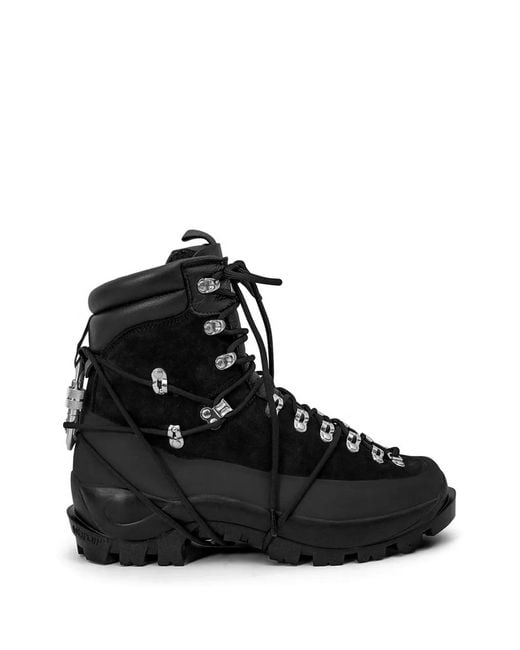 HELIOT EMIL Black Carabiner-Detail Hiking Boots for men