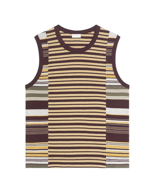 Dries Van Noten Natural Striped Cotton Tank Top for men