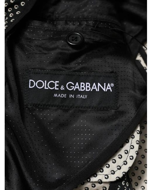 Dolce & Gabbana Black Patterned Notch-Lapel Blazer for men