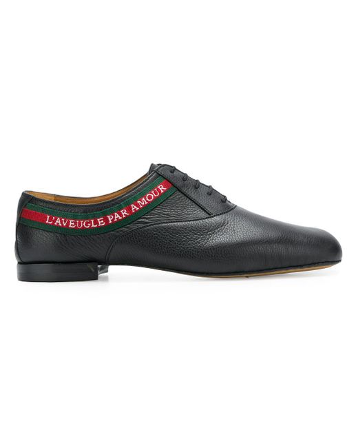 Gucci Black L'aveugle Par Amour Laced-up Shoes for men