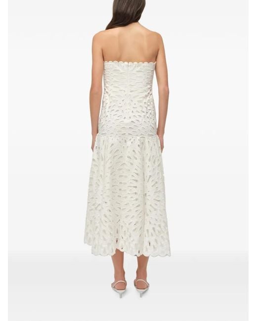 Jonathan Simkhai White Florence Embroidered Lace Midi Dress