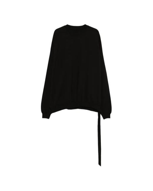 Rick Owens Black Sweat-Shirt Hun À Détail Noué for men