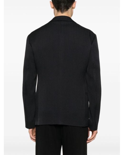 Manteau matelassé à simple boutonnage Giorgio Armani pour homme en coloris Black
