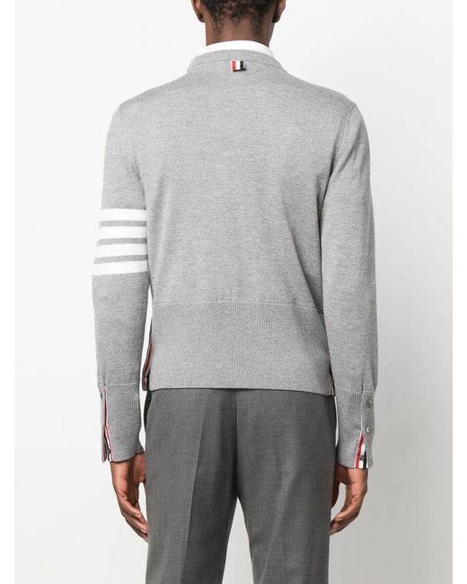 Thom Browne Gray 4-Bar Stripe Wool Jumper for men