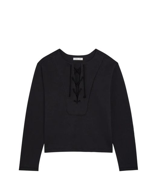 ESCADA Black Lace-Up Sweatshirt