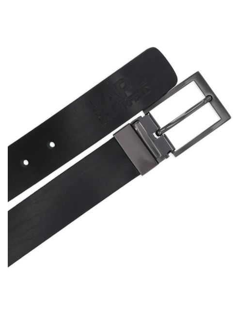 Karl Lagerfeld Black Buckled Belt for men