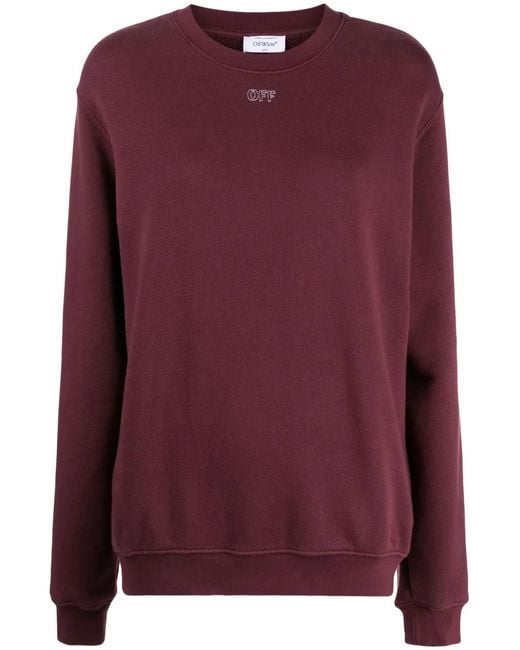 Off-White c/o Virgil Abloh Purple Arrows Embroidered Cotton Hoodie