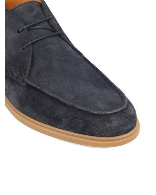 Tod's Blue Flat Lace-Up Boots for men