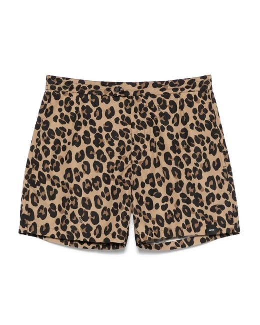 Aspesi Badeshorts Mit Leoparden-Print in Black für Herren
