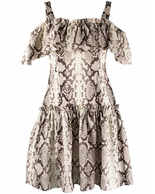 Philipp Plein Mini-Jurk Met Pythonprint in het Natural