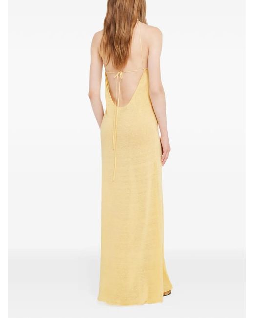 Alanui Metallic Halterneck Sleeveless Maxi Dress