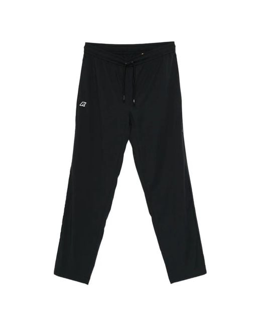 K-Way Black Merager Travel Drawstring Trousers for men