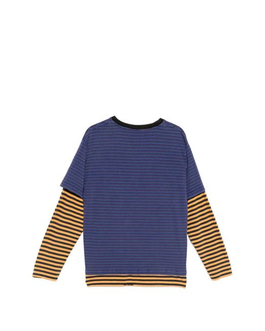 we11done Blue Striped T-Shirt for men