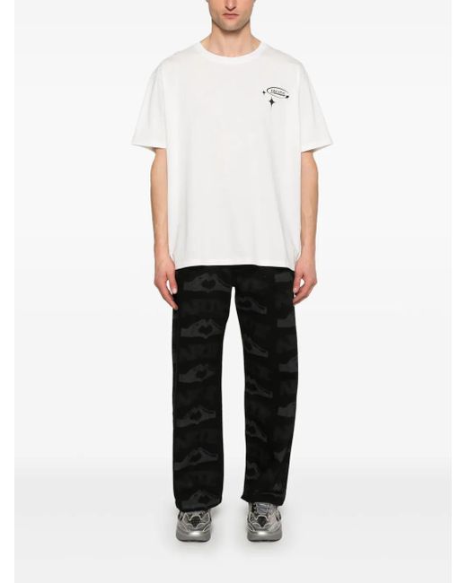 Gcds White Wirdo Flames T-Shirt for men