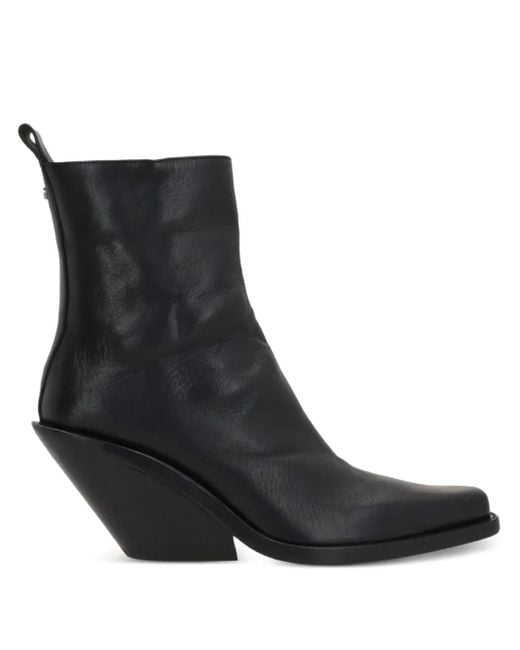 Ann Demeulemeester Black 75Mm Calf Leather Boots