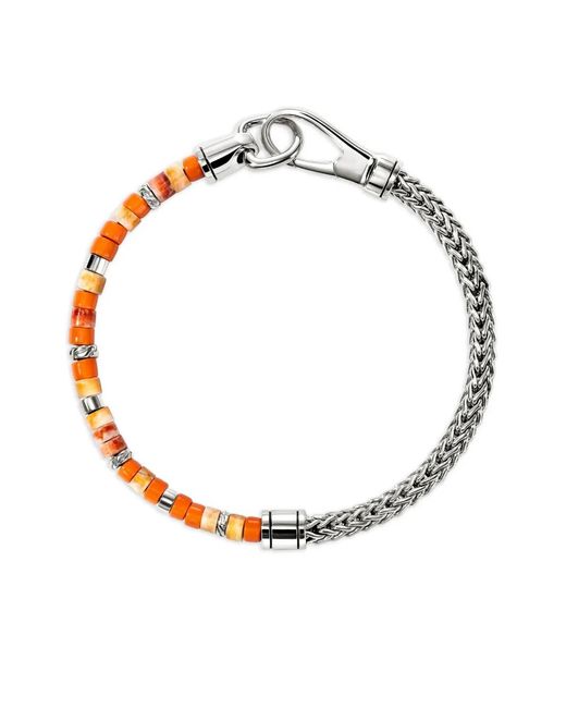 John Hardy White Sterling Heishi Chain Bracelet for men