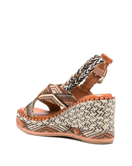 CafeNoir Brown Crossover Espadrilles