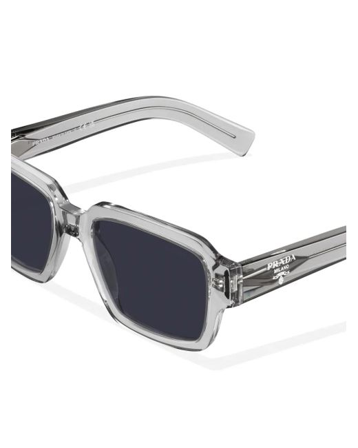 Prada Blue Logo-Detail Rectangle-Frame Sunglasses for men
