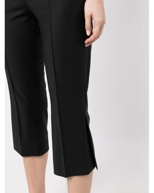 Matériel Black Wool Blend Cropped Trousers