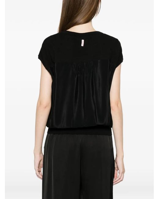 Deha Black Crew-Neck Panelled Vest