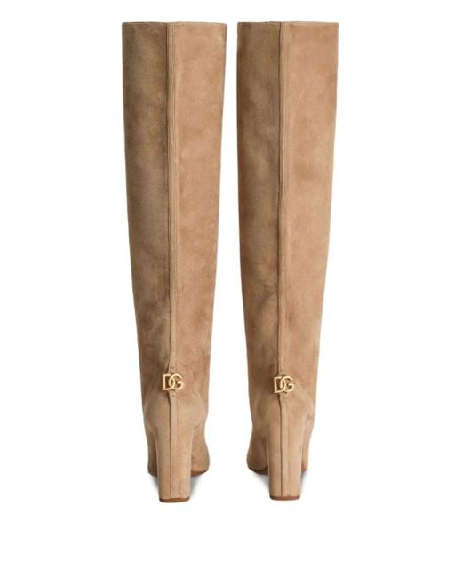 Dolce & Gabbana White 90Mm Block-Heel Boots