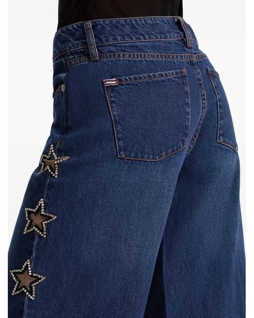 Jeans Con Decorazione di Alice + Olivia in Blue