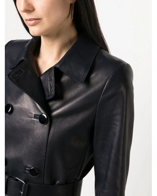 Giorgio Armani Black X 10 Corso Como Leather Trench Coat