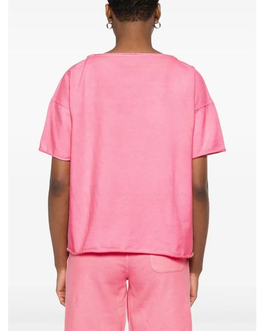 Juvia Pink Cotton-Blend T-Shirt