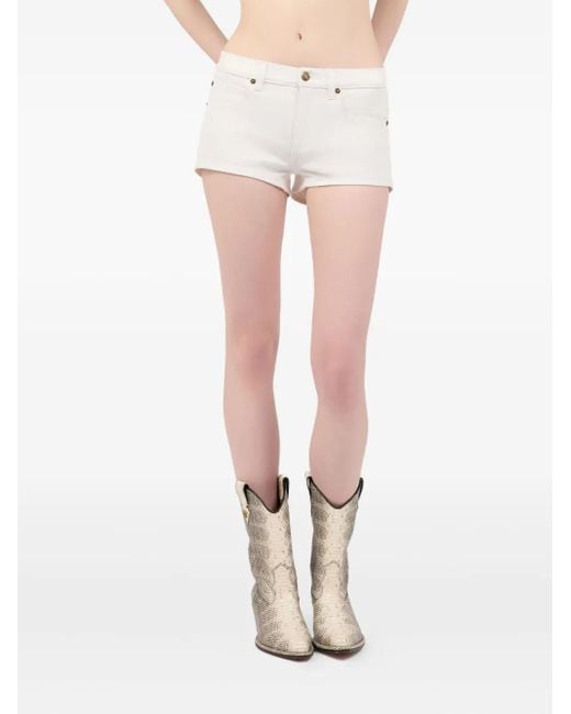 Roberto Cavalli White Cotton Denim Shorts